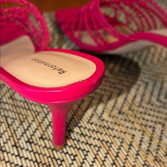 Reformation Strappy Hot Pink Sandals - Picture 5 of 10